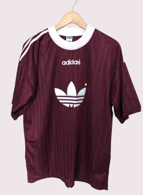 Vintage Adidas Trefoil 90s Football Jersey Raver/Festival T-shirt L