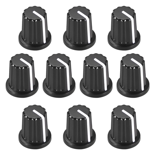 10pcs, 6mm Potentiometer Control Knobs For Guitar Volume Tone Knobs Black White