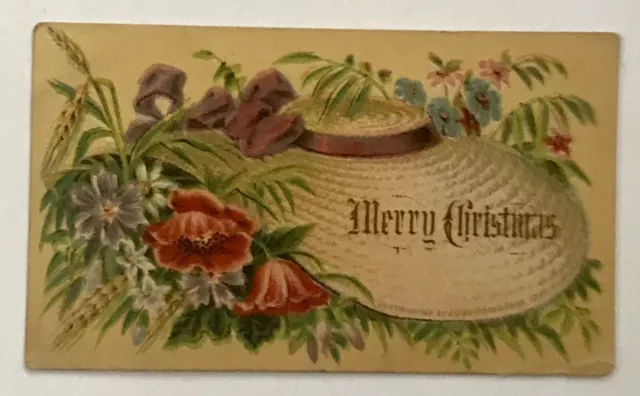 ORIGINAL 1899 Victorian Scrap Card Merry Christmas Carthage Mo Bufford Artist