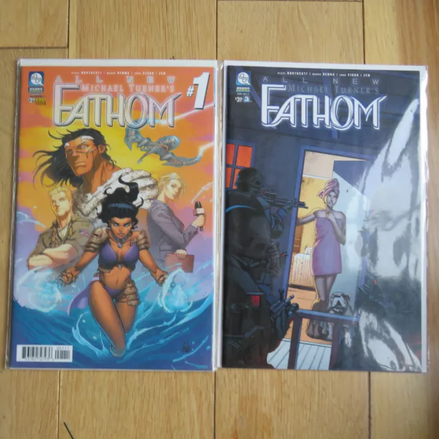All New Fathom Issues #1 to 3 (1,2, & 3) Cover A Comic Book 2017 - Aspen Comics 2