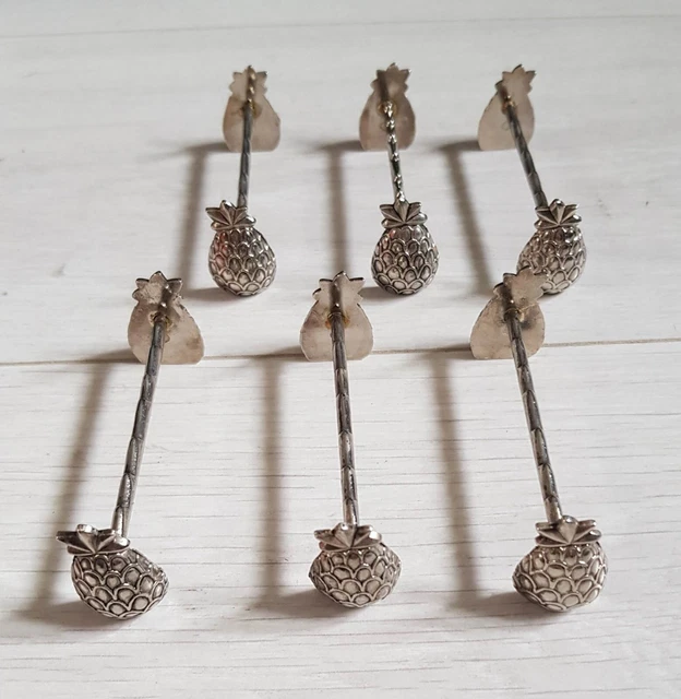 LOT 6 PORTE Couteaux en Métal Ananas Art Déco ancien vintage EUR 9,90 - FR
