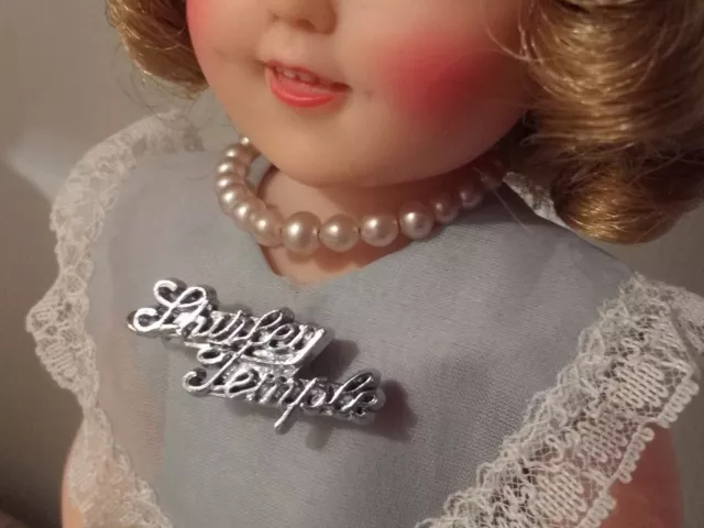 Repro of 1950's SILVER SCRIPT SIGNATURE PIN for Ideal Vinyl Shirley Temple Doll