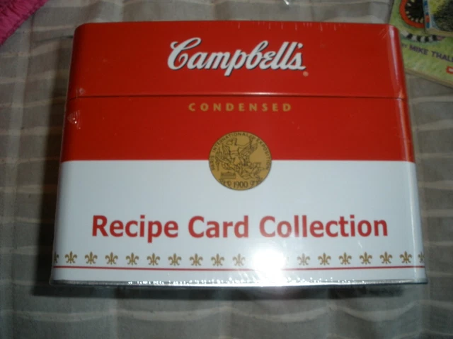 VINTAGE CAMPBELL'S SOUP Recipe Card Collection Sealed Metal Container ...