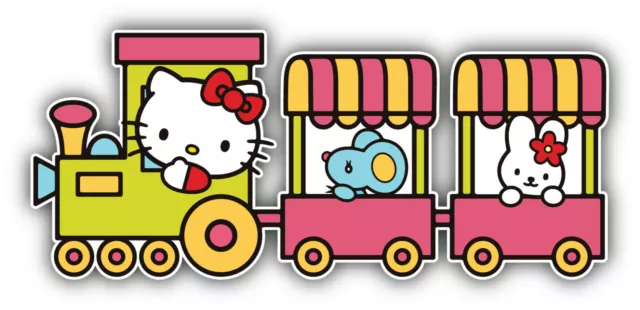 Hello Kitty Cartoon Train Sticker Bumper Decal - ''SIZES''