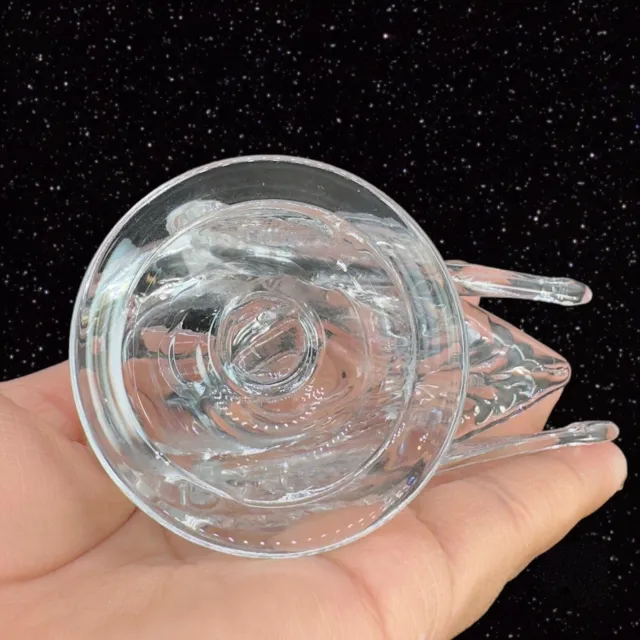 Vintage Edinburgh Scotland Crystal Clear Glass Swan Bird Hand Blown Trinket Dish 2
