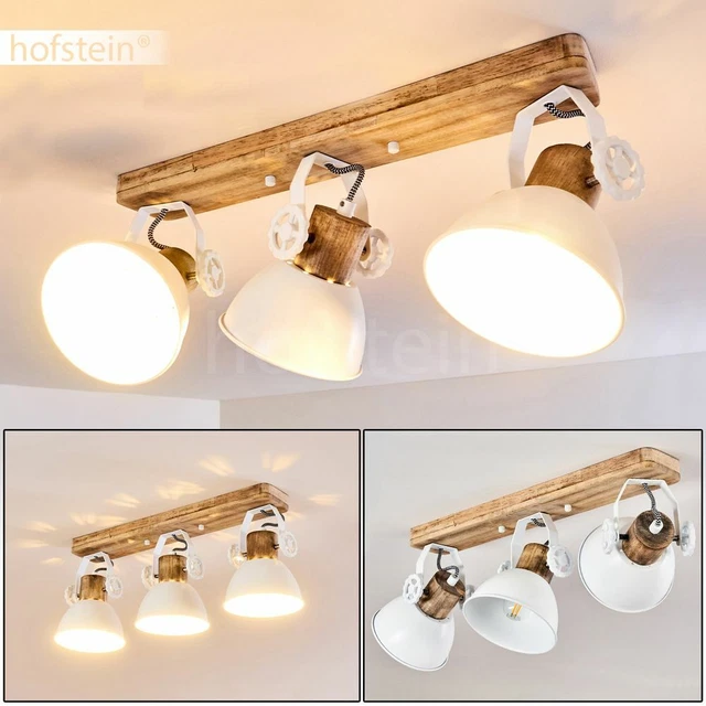 Suspension Lustre Rétro Design en Métal E27 Lampe Plafonnier Luminaire pour Chambre Couloir Escalier Blanc 1PCS