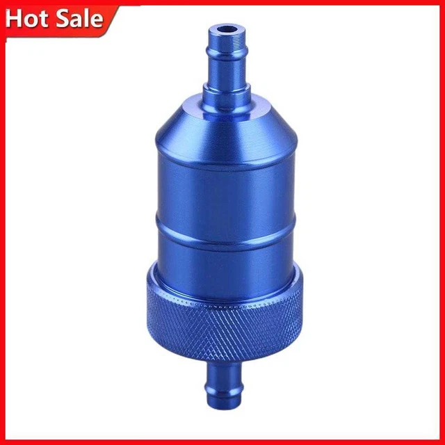 Filtro Carburante 8mm Lega Alluminio Pulitore Benzina per Moto (Blu)