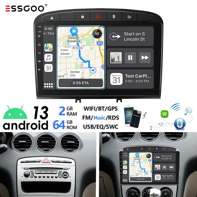 Hodozzy Carplay Android Autoradio für Peugeot 508 2011-2018, 2 Din Mit