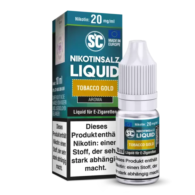 10 x SC - Tobacco Gold - Nikotinsalz Liquid 10, 20 mg/ml