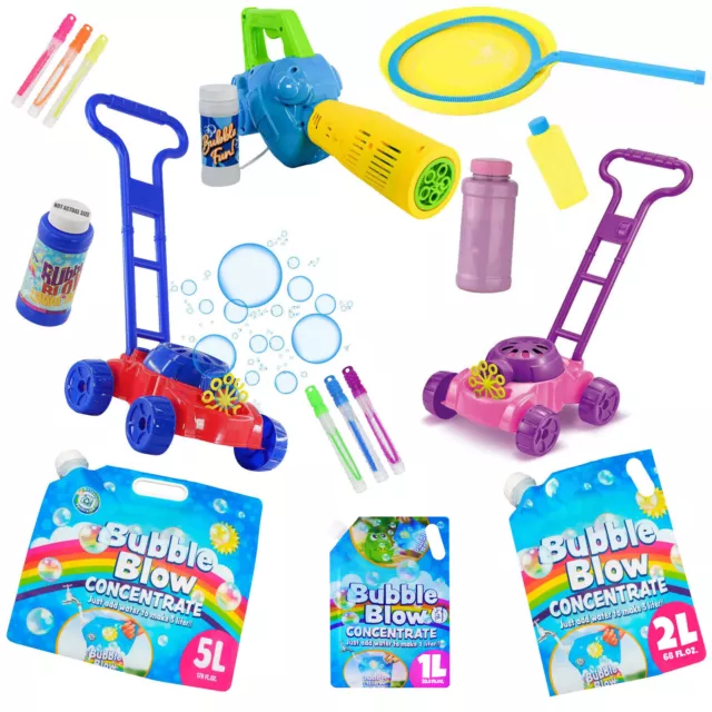 Kids Childrens Bubble Machine Gun Blower Solution Birthday Party Bubbles Toy