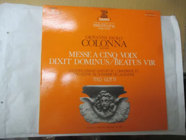 LP 33 T  Giovanni Paolo Colonna Messe à Cinq Voix Dixit Dominus/Beatus Vir