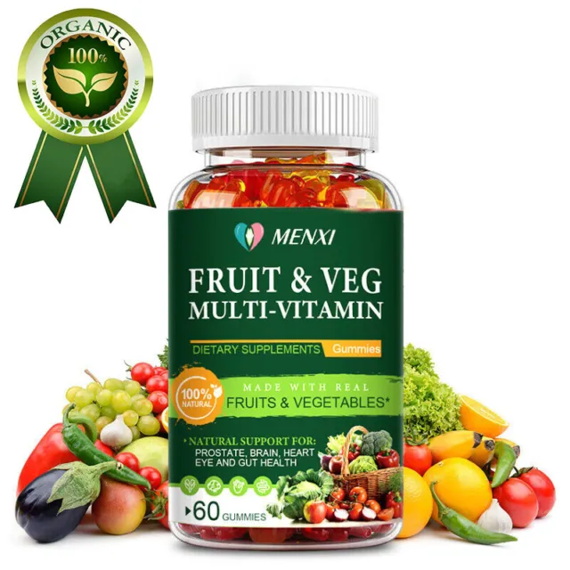 Suplemento de frutas y verduras 60 gomas vitaminas y minerales MENXI