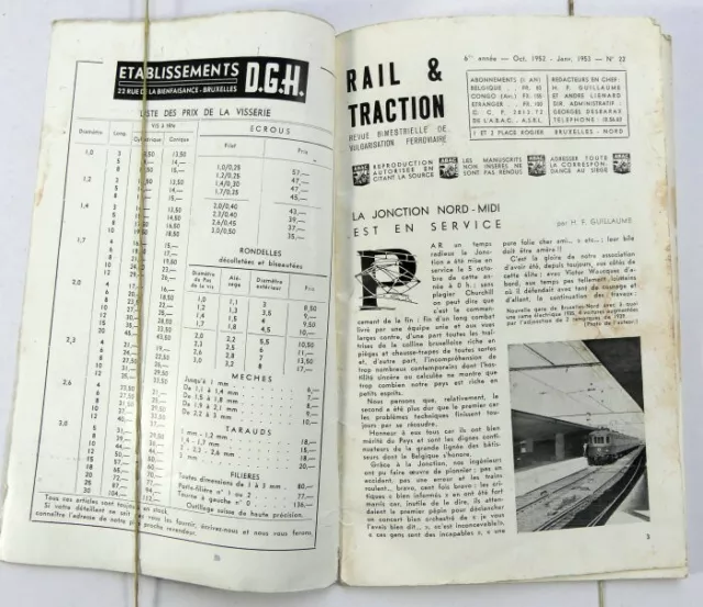 Rail et Traction n°22 1952 Revue vulgarisation ferroviaire chemin de fer Belge 3