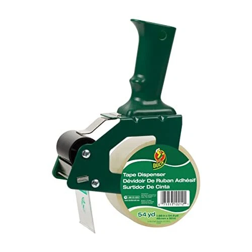 Handled Tape Gun With Clear Packing Tape, 1.88 Inch x 54.6 Yard (669332)