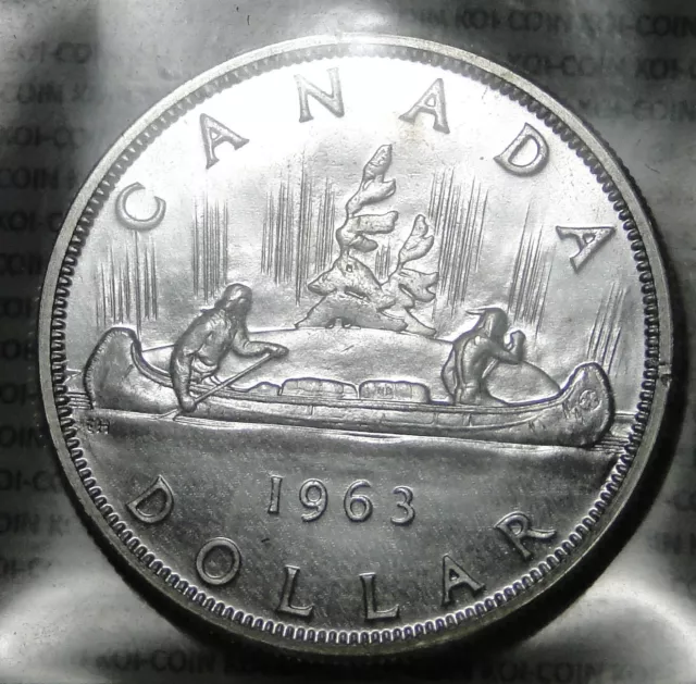 ICCS PL65 Canada 1963 $1 silver dollar brilliant uncirculated