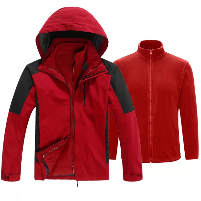 Mens Waterproof Winter Jacket Warm Windproof Coat Outdoor Ski Snow Hooded Jacket