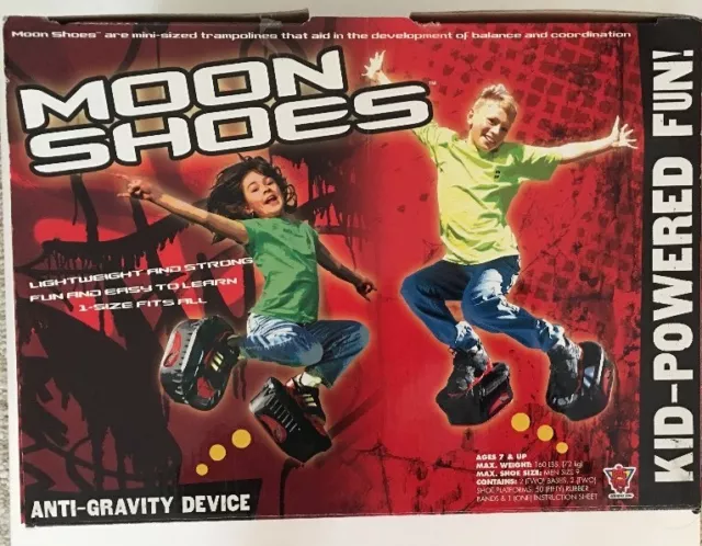 Vintage BigTime Toy Moon Shoes Boots Anti Gravity Bouncy W/Instructions &  Bands