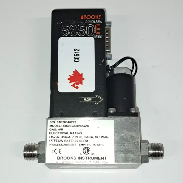 Brooks 5850 E Hydrogen Mass Flow Controller FLOW 30 SLPM 5850EC4BV44J2A