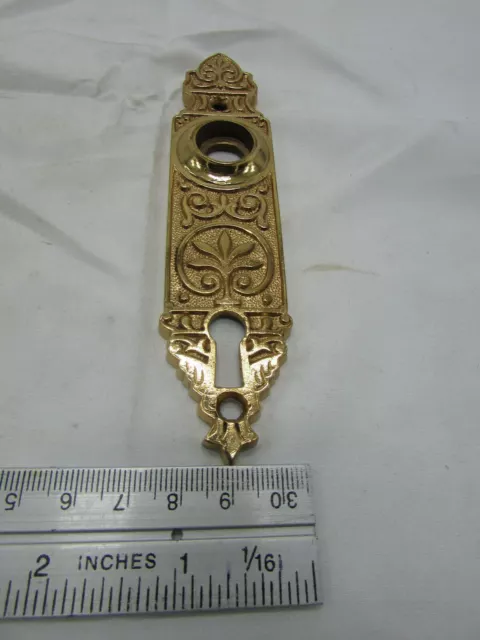 VTG Door Backplate Brass Solid Ornate Victorian Eastlake