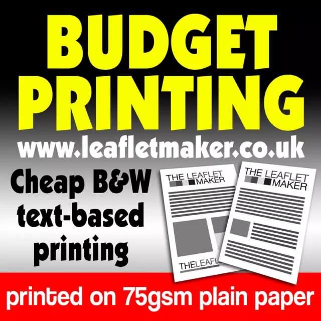 Cheap Black & White Budget Printing Leaflets/Order Forms/Flyers/Sheets A4 A5