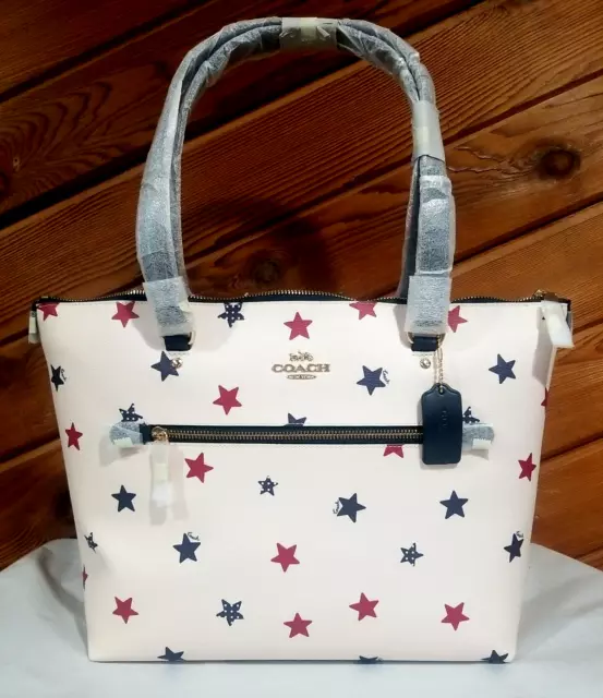 Coach Outlet Gallery Tote With Americana Star Print in White