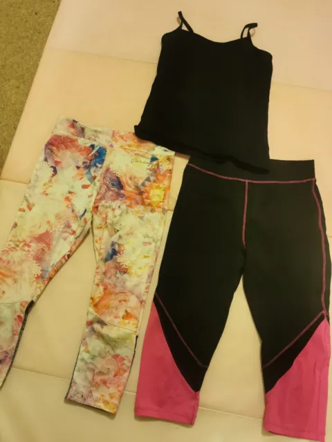 Girls Cropped 3/4 Leggings Bundle Age 8-9 Years Pineapple Dance Activewear Pink