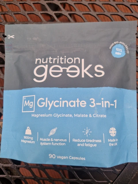 NUTRITION GEEKS MAGNESIUM Glycinate 3 In 1 Complex 1800mg Supplements - Foto 3