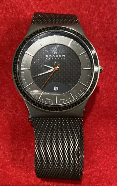 Skagen Mens Watch 234 XXLT Stainless Steel USP 5870803 Black Carbon Fiber Dial