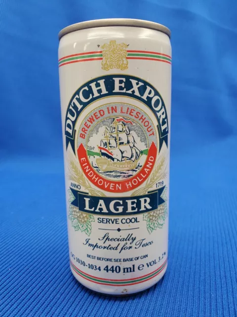 Vintage 1985 TESCO Dutch Export Lager - EMPTY 440ml RS Pull Tab Beer Can - UK