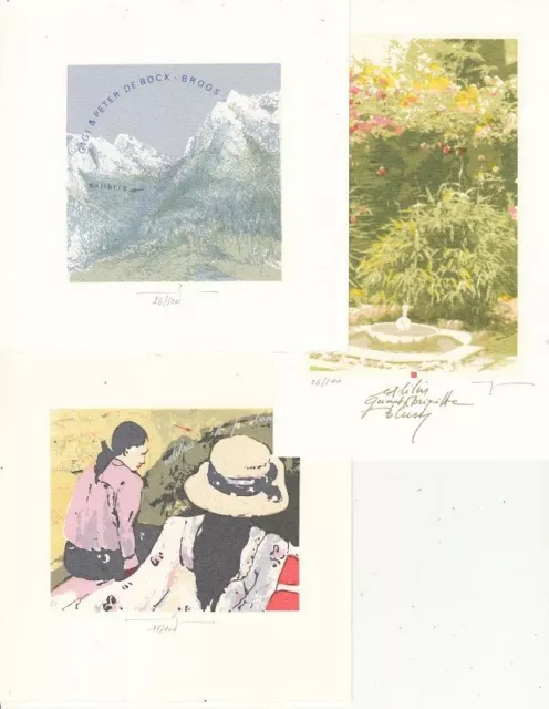 3 Bookplate Exlibris Siebdrucke Martin Baeyens Konvolut Lot 2