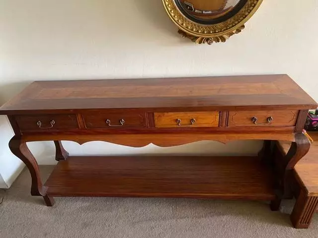 Timber Console Table with Drawers