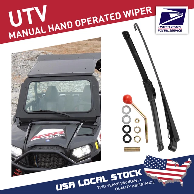 UTV MANUAL HAND Operated Windshield Wiper Motor Kit for Polaris RZR