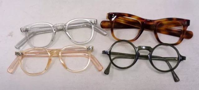 lot de 4 lunettes anciennes avec défauts , années 1940/50,  vintage, eyeglasses