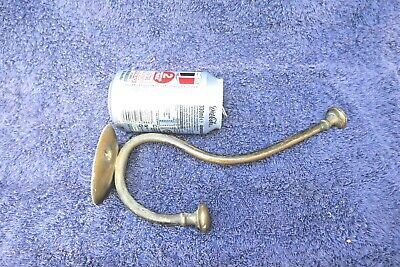 Vintage Large French Patinated Brass Coat Hook Hat Hanger Wall Door Under stair