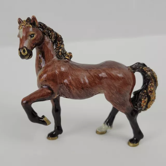 JAY STRONGWATER ~ Brown w/ Gold Swarovski Studded Horse 3" Tall