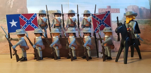PLAYMOBIL WESTERN SUDISTE chariot régiment Mississipi munitions poudre