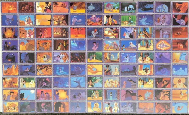 Aladdin Disney Movie Base Trading Card Set 100 Cards Panini 1993