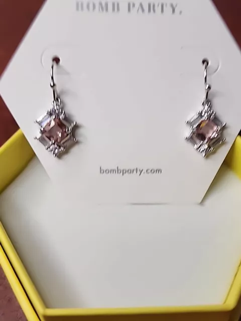 Bomb Party Earrings RBP3393 Love For a Lifetime Pink Tourmaline/Rhodium