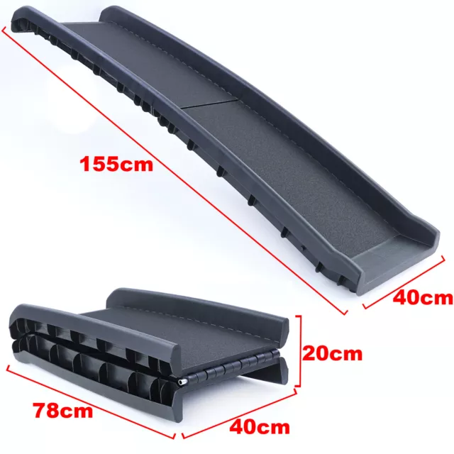 Auto PKW Hunderampe Einstieghilfe Anti Rutsch klappbar Schwarz 155x40cm bis 90Kg 3