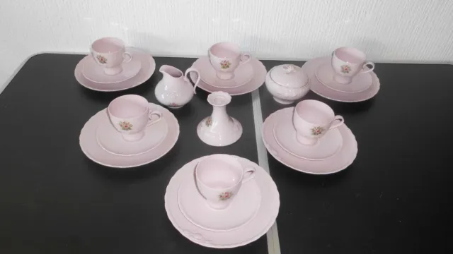 Kaffeeservice Teeservice Service Hutschenreuther Porcelain Rose 6 Per. 22 Teile