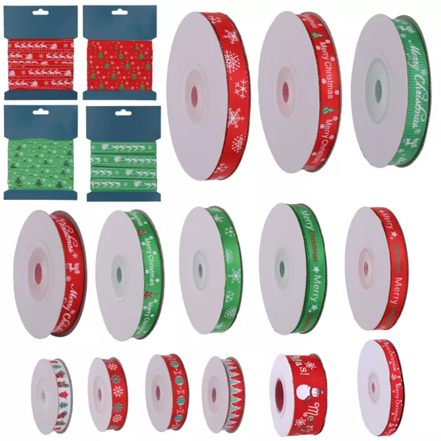 Christmas Ribbon - Decorations Gift Packing Cakes - Silver Gold Red Green