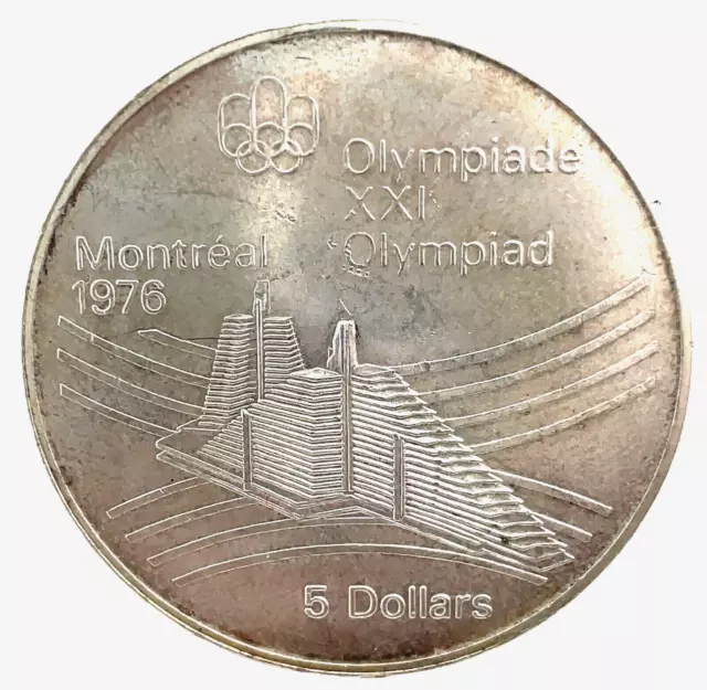 1976 Canada  5 Dollar Silver 1976 Montreal Olympic Games Village Silver Coin