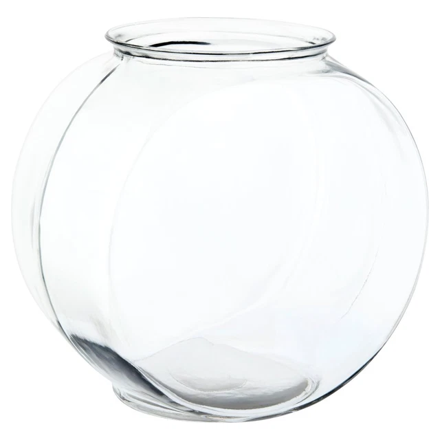 Fish Bowl Glass Drum Pet Fish Aquarium Large 2 Gallon Pot Living Room Home Decor