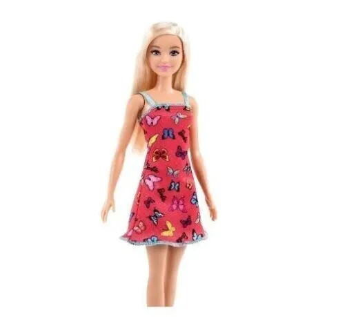 Barbie The Movie Collectible Doll 11.5" W Colorful Logo Print Red Dress &Strappy