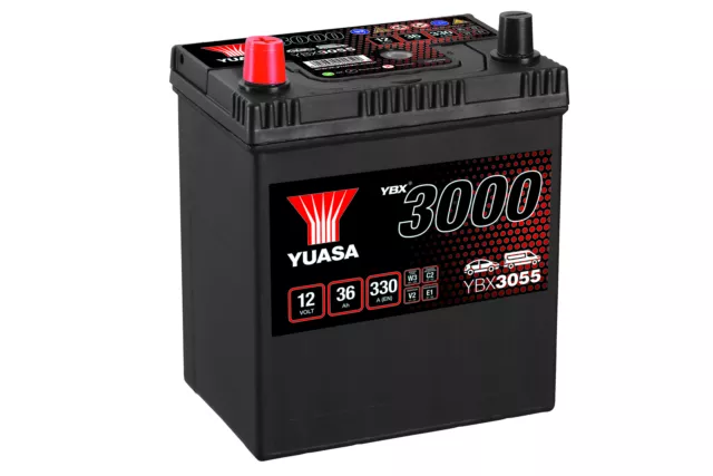 Yuasa YBX3055 - 3055 SMF Car Battery - 4 Year Warranty