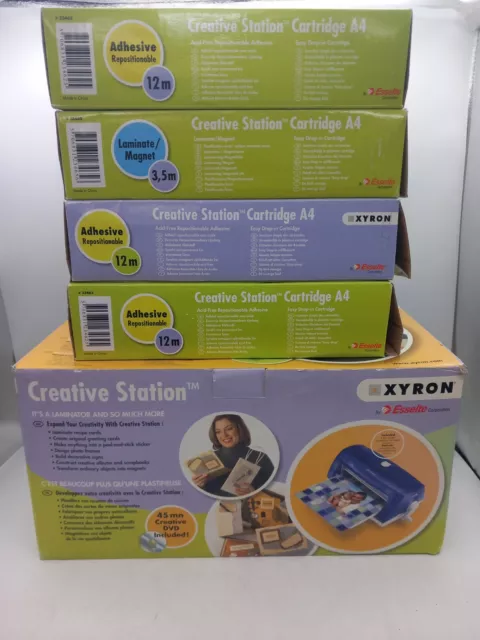 Xyron Creative Station Laminator Machine Boxed + 4 Cartridges