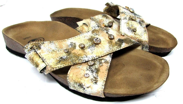 Eurowellness balance women's size 7.5 slides sandals comfort shoes NICE!!