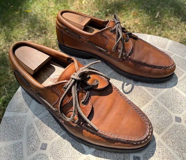 ALLEN EDMONDS MEN'S Brown Leather Docksider Topsider Deck
