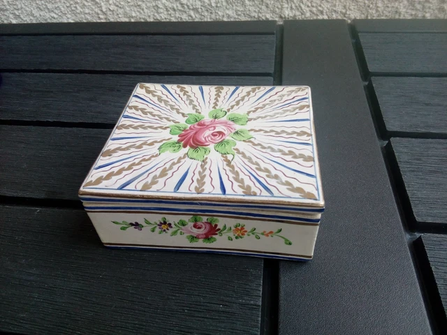 Boîte à Bijoux Vintage En Porcelaine Décor Fleurs - Parfaite Pour Ranger Vos Trésors