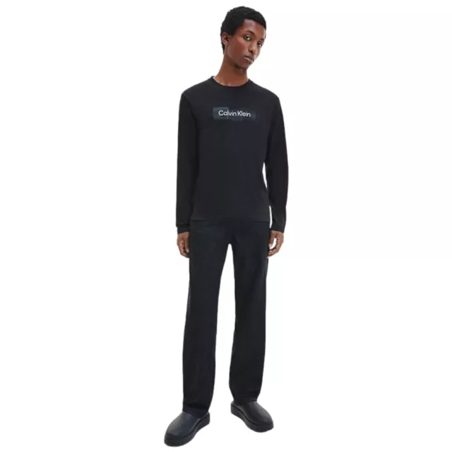 Calvin Klein t-shirt nera manica lunga da uomo articolo K10K110800 maglia cotone 3